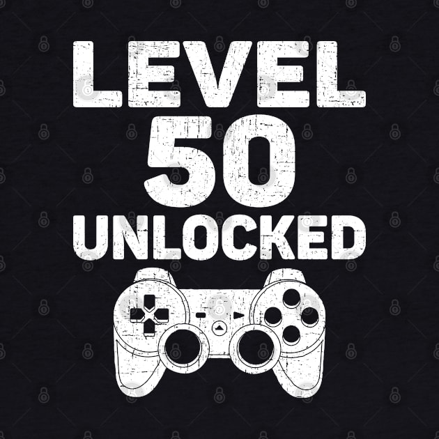 Level 50 Unlocked Funny 50th birthday Video Gamer Gift by DoFro